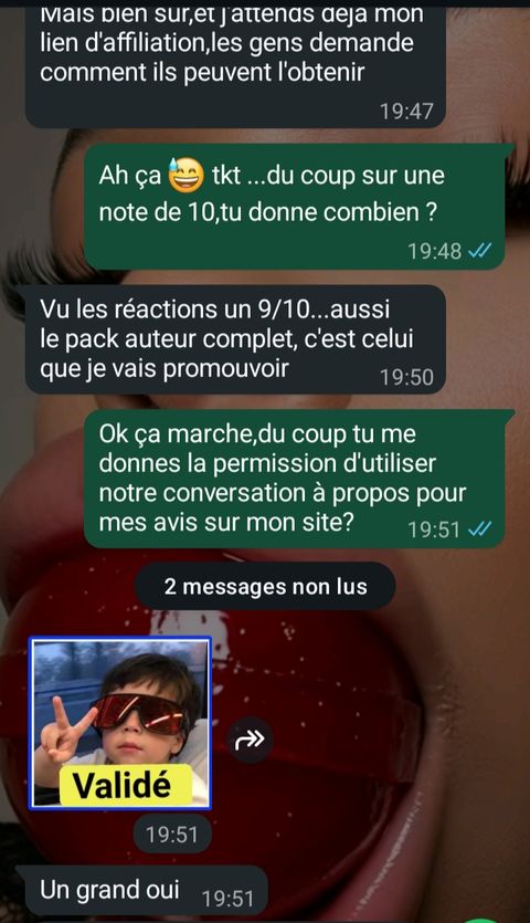 Échange WhatsApp — troisième retour