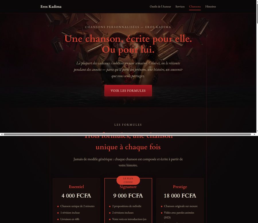 Page « Chansons »