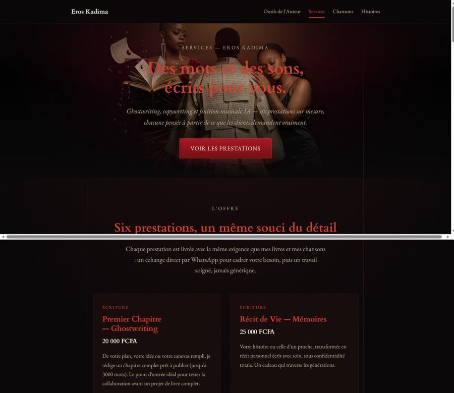 Cette page « Services »